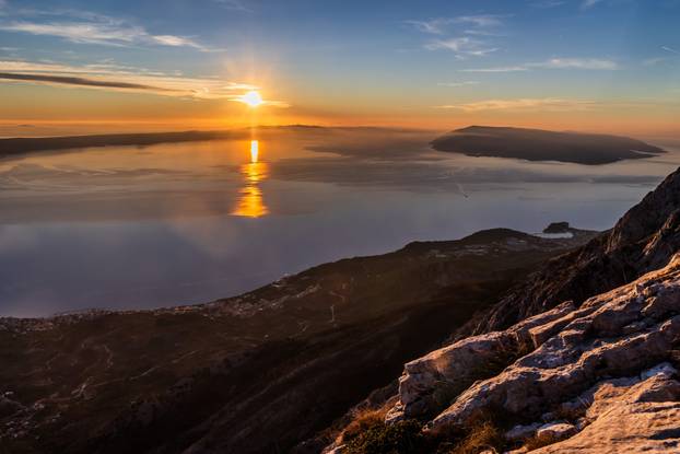 Biokovo  -  Zalaz sunca promatran sa vrhova Biokova 1100m/nm