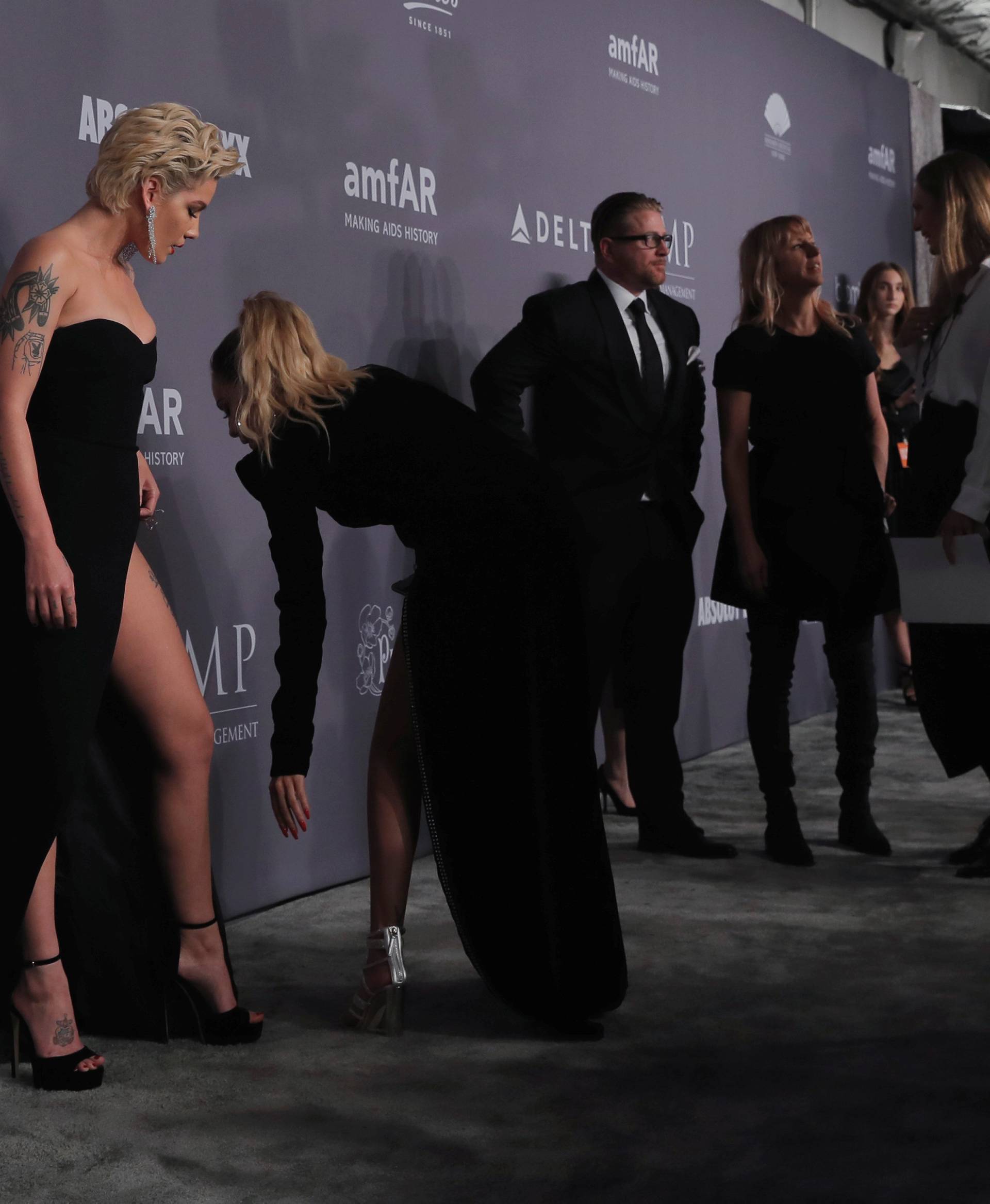 Singer Halsey arrives for an amfAR gala to celebrate Lee Daniels during New York Fashion Week in New York