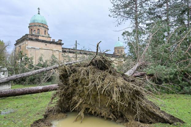 Zagreb: U nevremenu teško  oštećeno gradsko groblje Mirogoj
