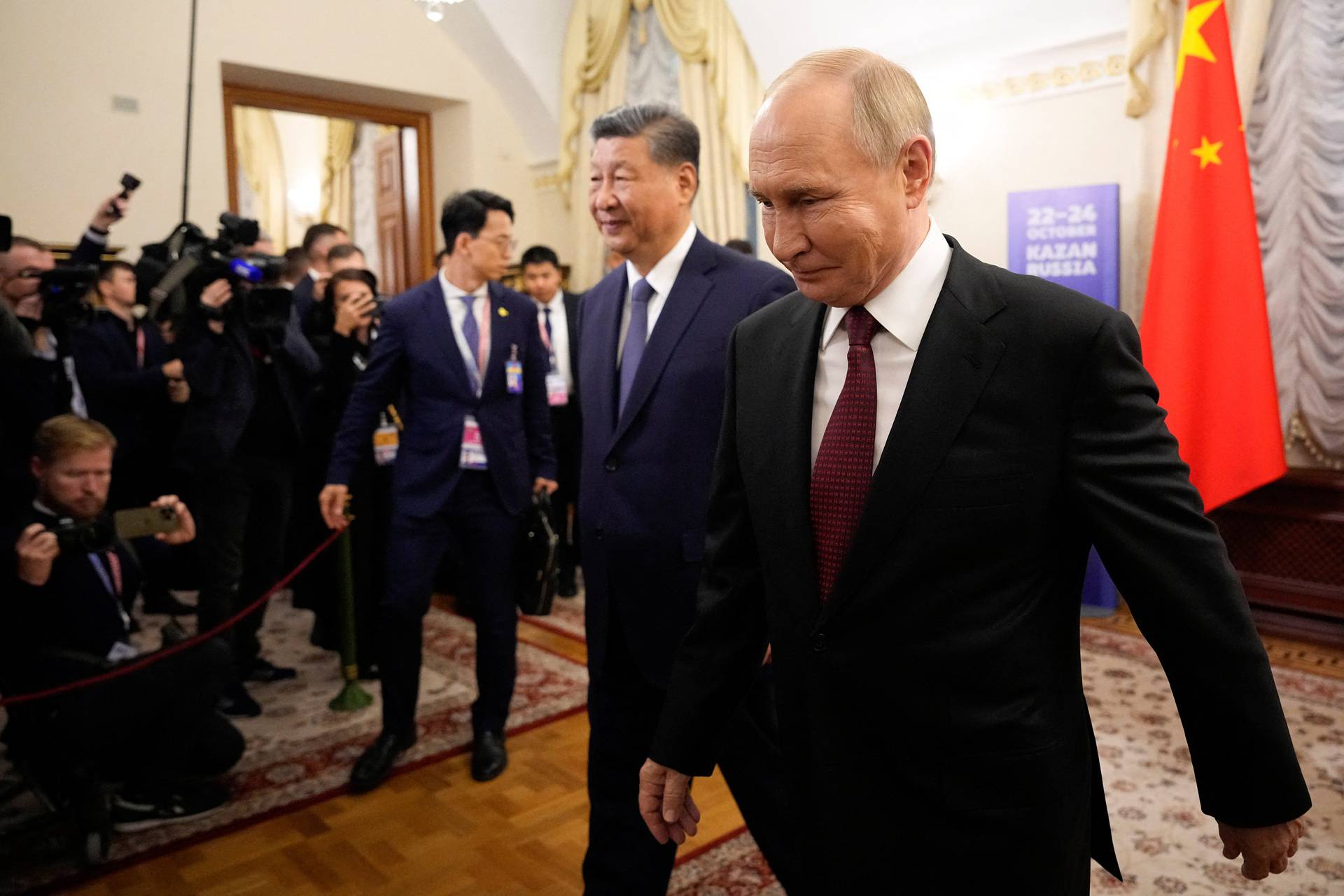 Russian President Vladimir Putin meets with Chinese President Xi Jinping in Kazan