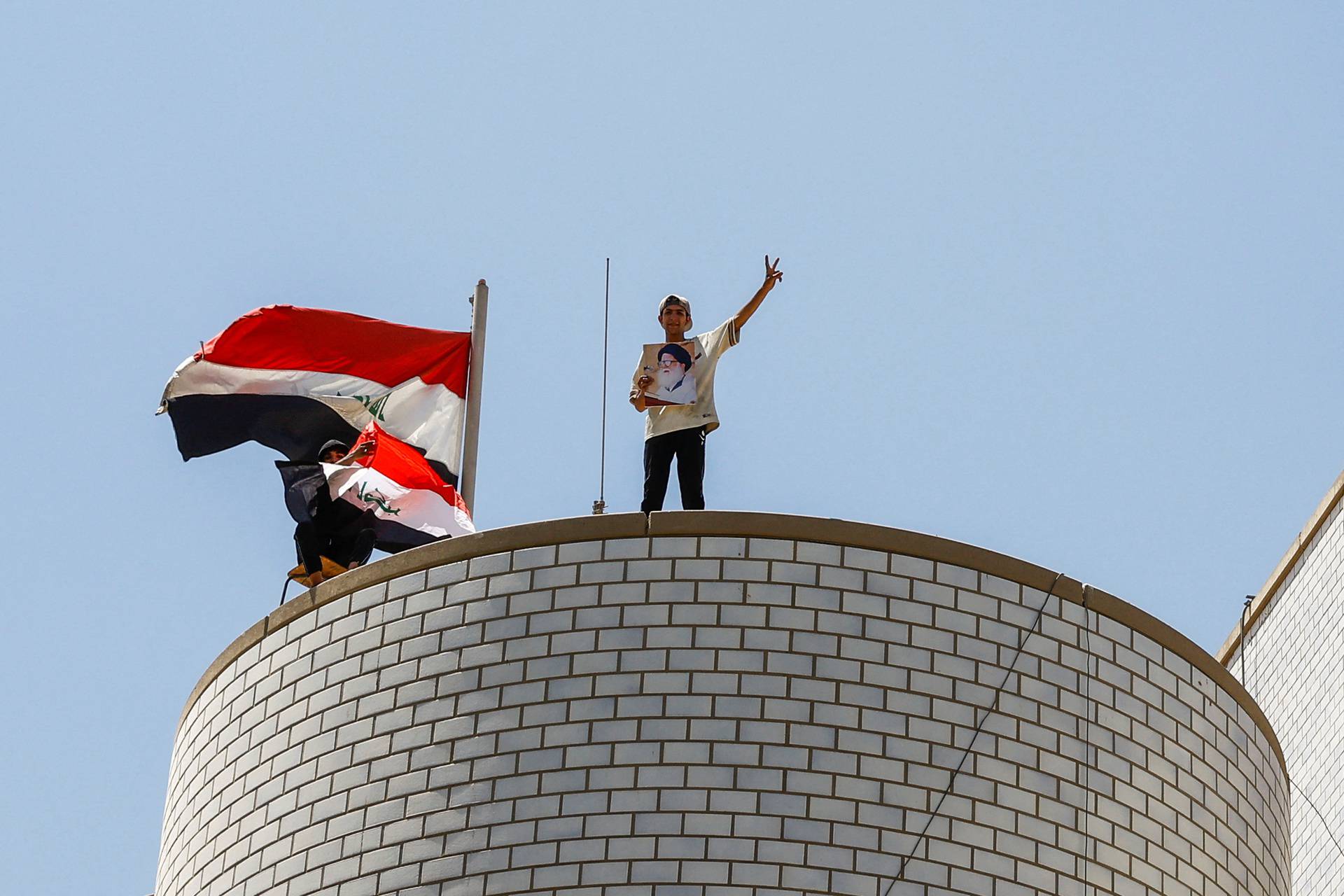 Supporters of Iraqi Shi'ite cleric Moqtada al-Sadr protest against corruption, in Baghdad