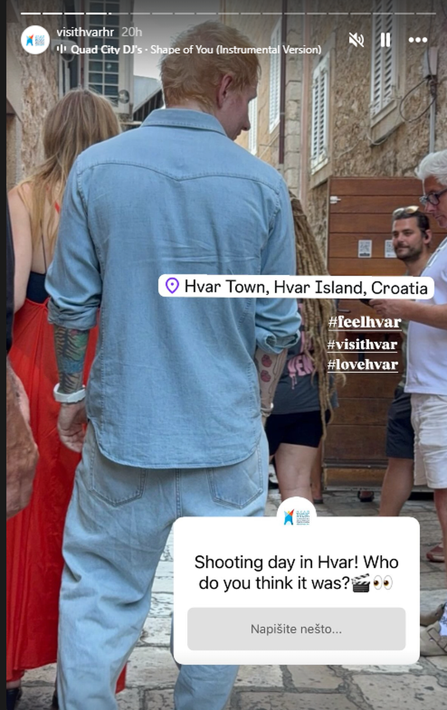 Ed Sheeran u Hrvatskoj snima spot! Vidjeli su ga na Hvaru...