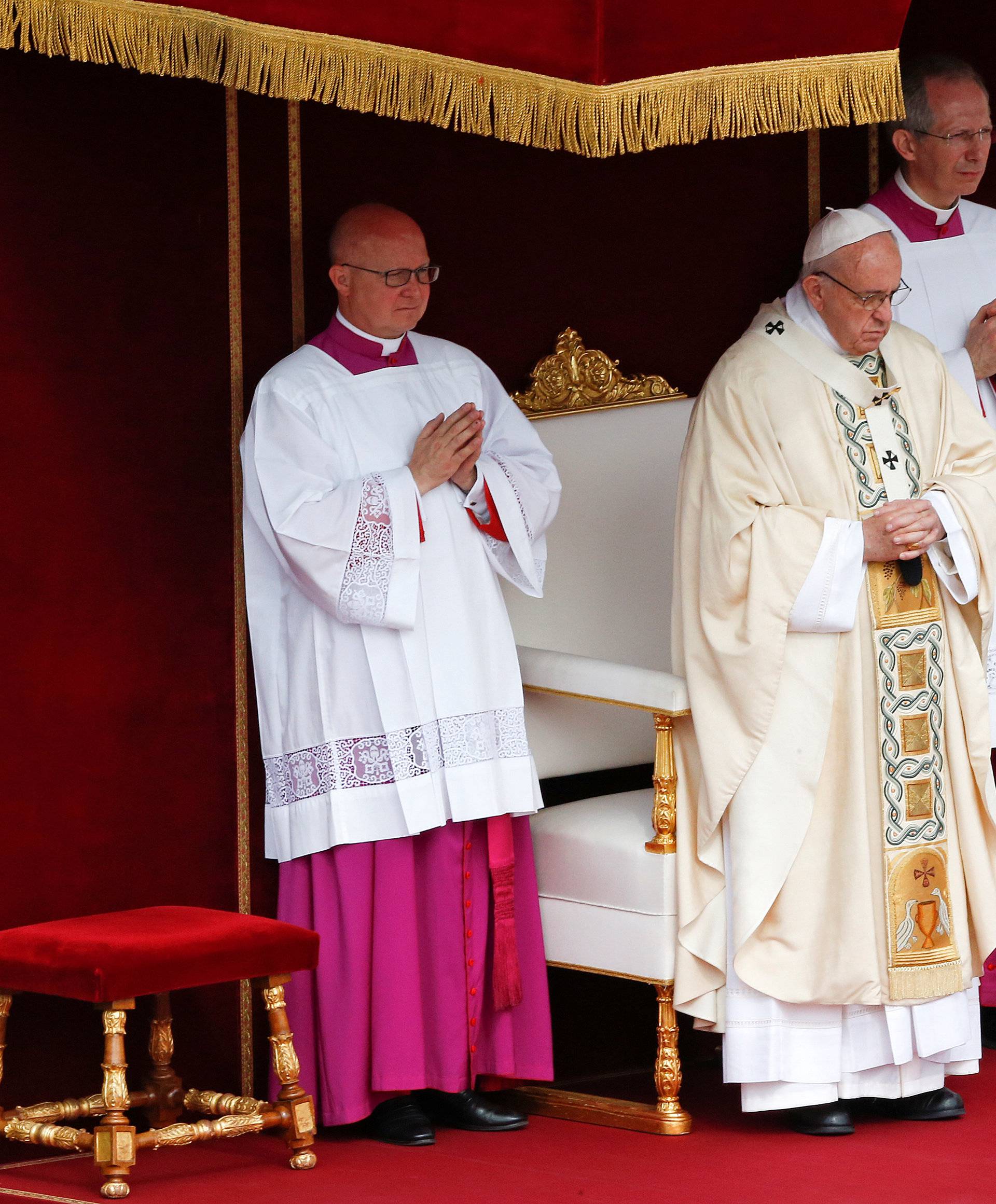 Pope Francis leads the Easter mass in Saint Peter's Square at the Vatican