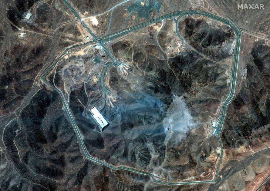 A satellite view shows an overview of Fordow underground complex, after the U.S. struck the underground nuclear facility, near Qom