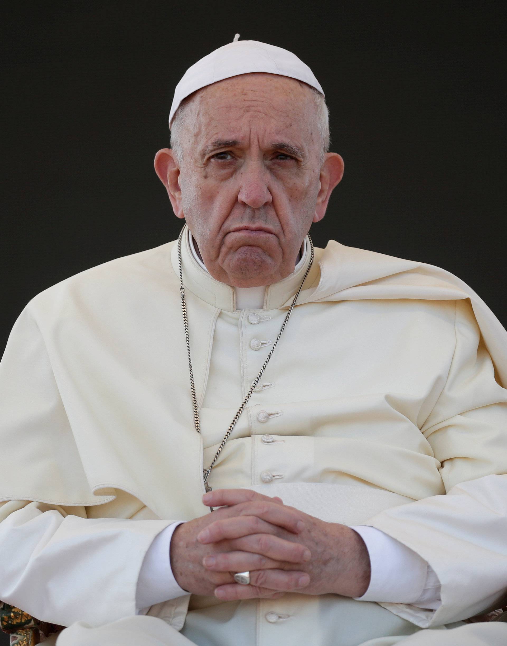 FILE PHOTO: Pope Francis looks on during his pastoral visit in Alessano