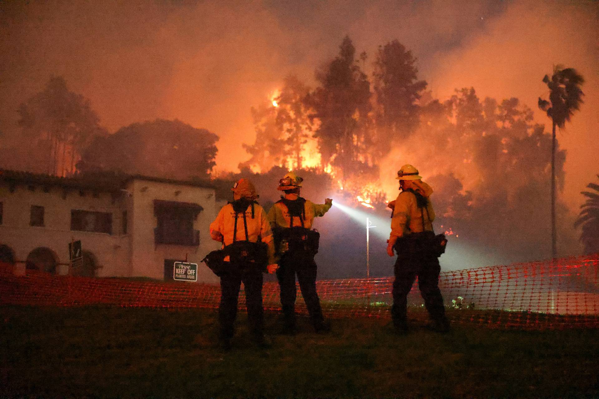 Sunset Fire in the Hollywood neighborhood of Los Angeles