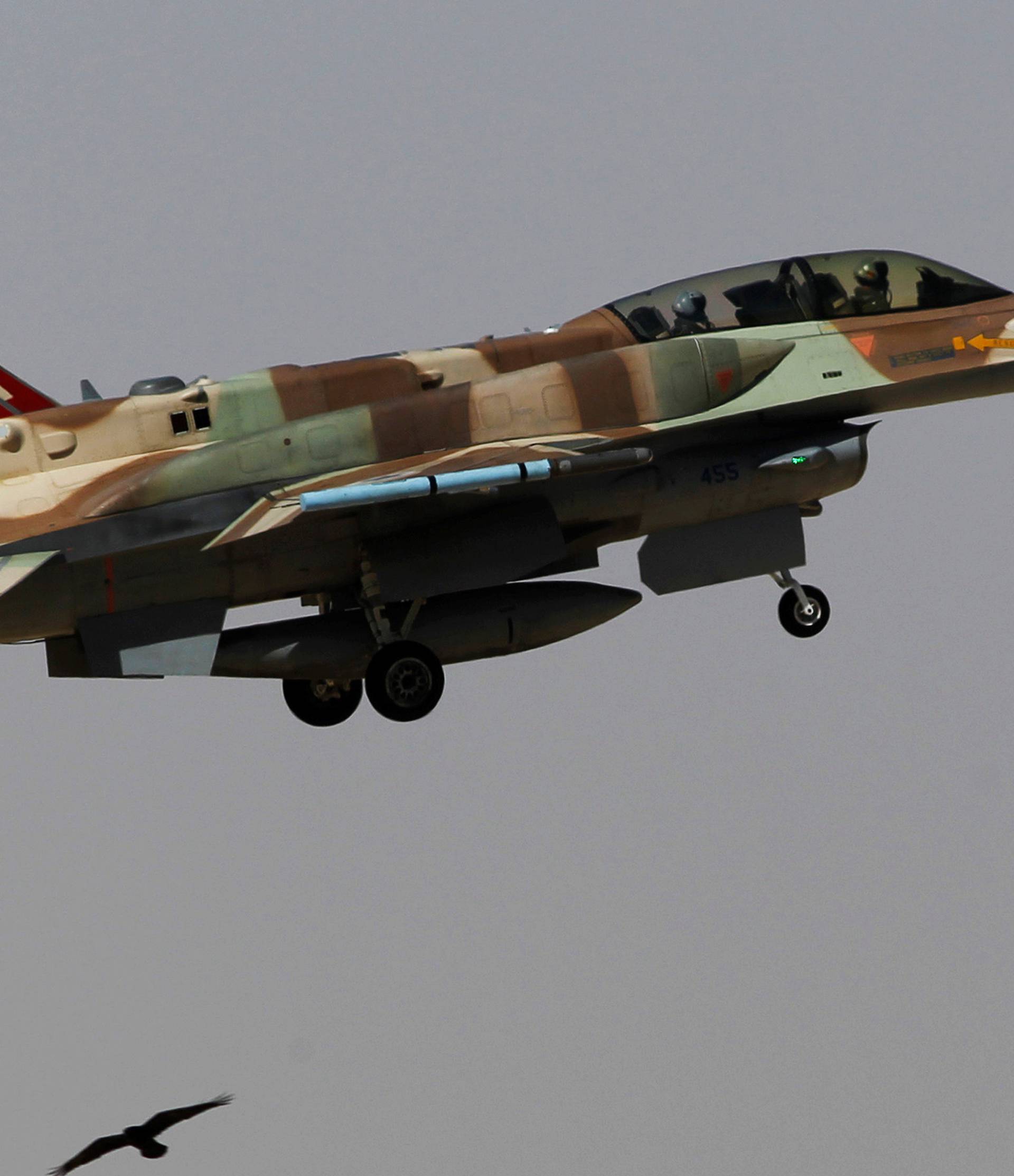 FILE PHOTO- An Israeli F-16 fighter jet takes off from Ramon air base