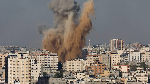 Smoke rises following Israeli strikes in Gaza