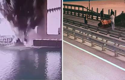 VIDEO Pogledajte snimku udara na Krimski most! Ukrajinci u euforiji: 'Šteta je ogromna'