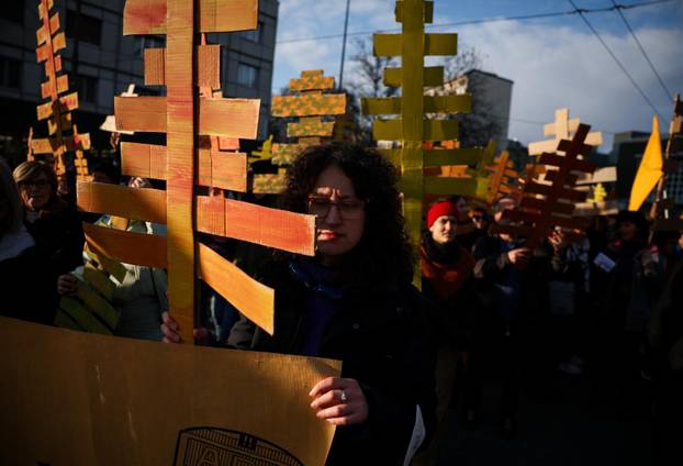 Demonstrators protest the 2026 Winter Olympics in Milan