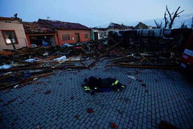 Aftermath of rare tornado in Moravska Nova Ves