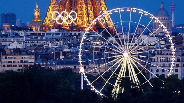 Fireworks at the Eiffel Tower to mark Bastille Day celebrations in Paris