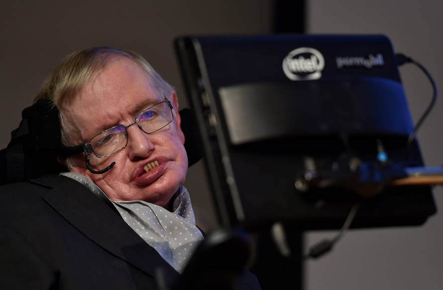 FILE PHOTO: British scientist and theoretical physicist Hawking attends a launch event for a new award for science communication in London