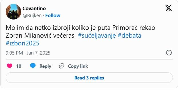 FOTO Internet se još nije ugasio! Ljudi o debati: 'Slogan drugog kruga je - kakvo je, takvo je...'