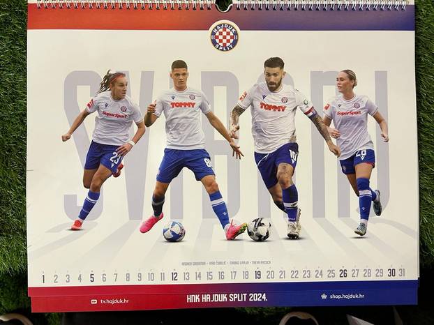 FOTO Hajduk izdao kalendar za 2024. godinu: Prvi put zajedno nogometašice i nogometaši