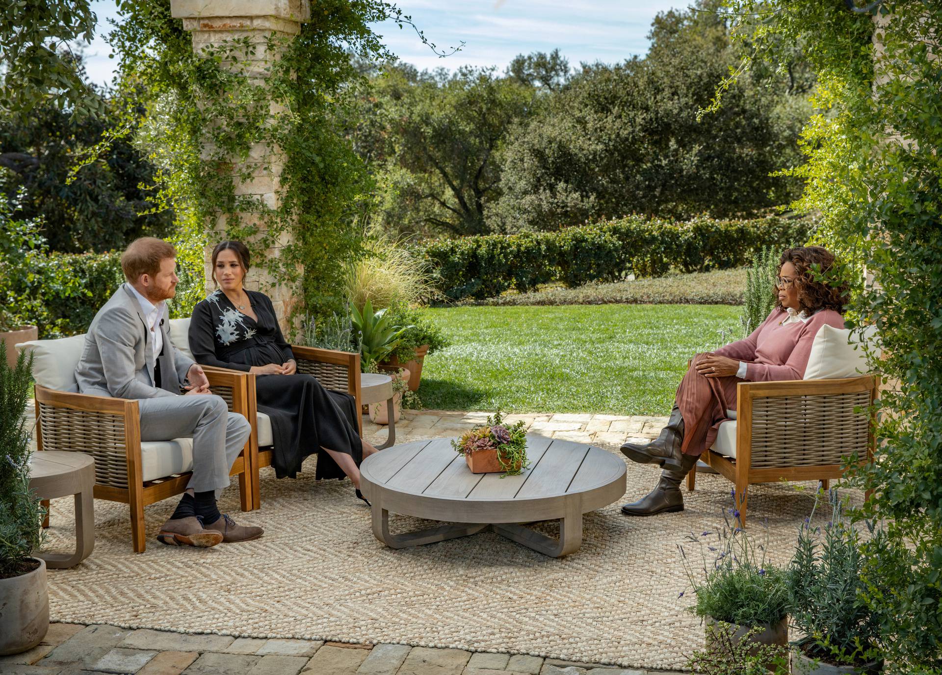 FILE PHOTO: Meghan and Harry give interview to Oprah Winfrey