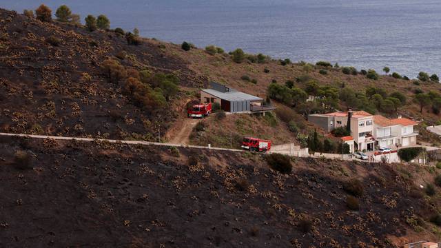 Wildfire on the Spanish-French border, near Colera