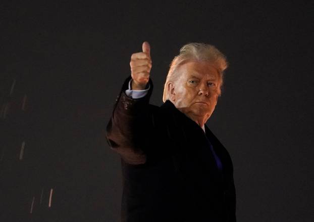 U.S. President Donald Trump departs for Florida, at Joint Base Andrews