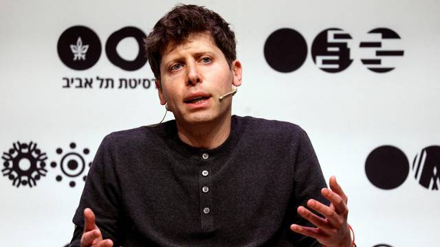 FILE PHOTO: Sam Altman, CEO of Microsoft-backed OpenAI and ChatGPT creator speaks during a talk at Tel Aviv University in Tel Aviv