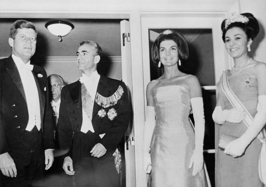 Dinner in honor of President Kennedy, given by the Shah of Iran, Mohammad Reza Shah Pahlavi, 8:30PM. President John F. Kennedy and First Lady Jacqueline Kennedy attend a dinner in their honor, given by Mohammad Reza Pahlavi, the Shahanshah of Iran, and hi