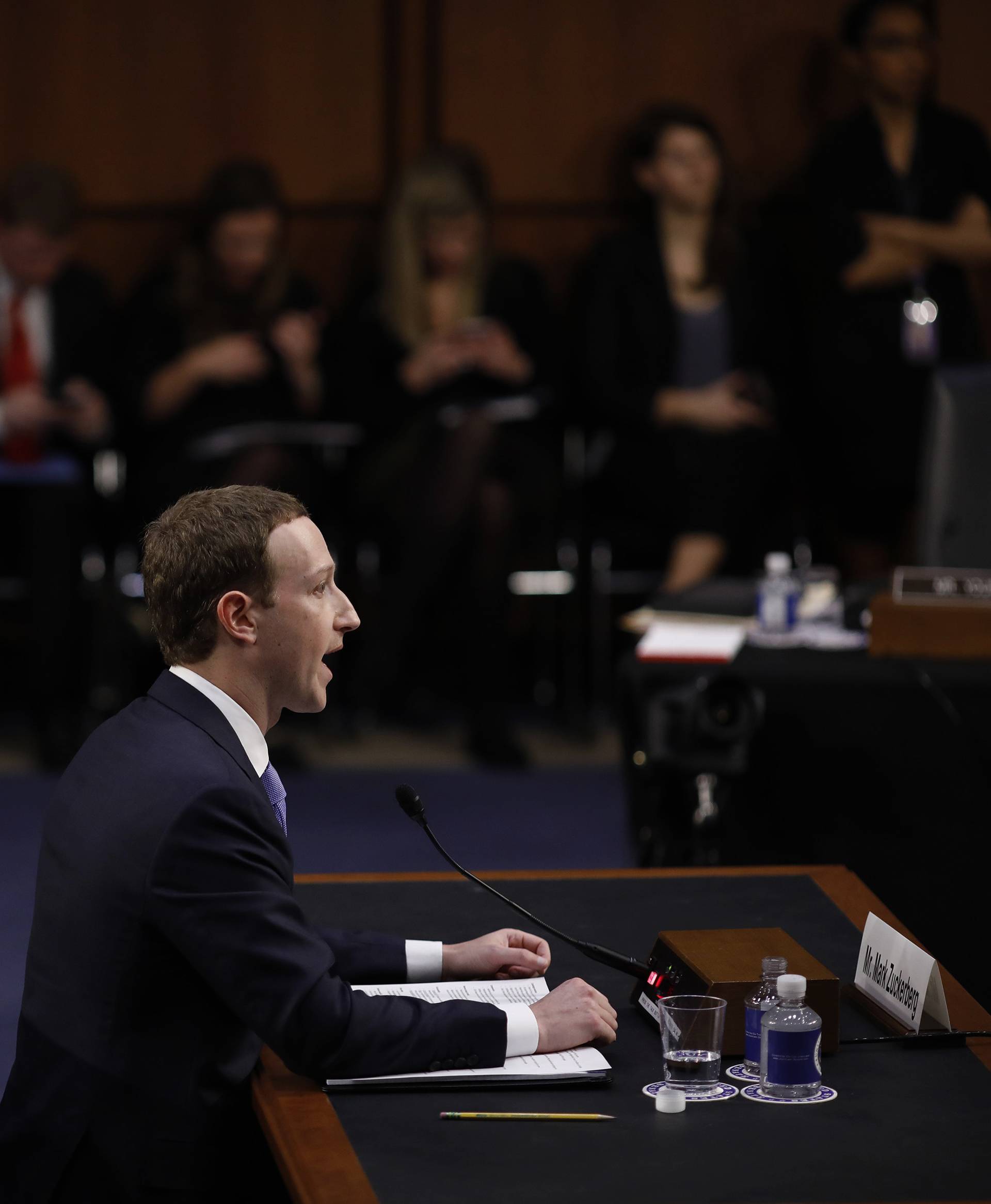 Facebook CEO Zuckerberg testifies before a U.S. Senate joint hearing on Capitol Hill in Washington