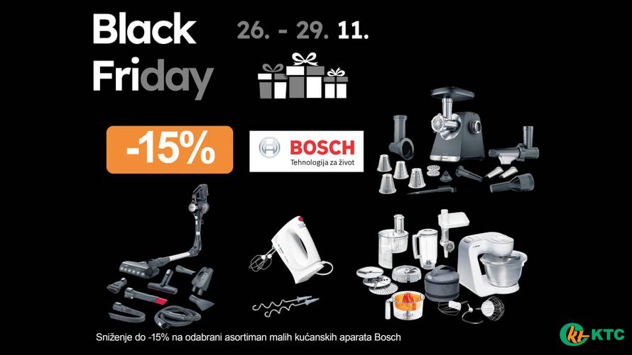 Black Friday u KTC supermarketima: Veliki popusti od 26-29.11. na tehničku robu