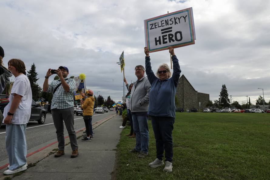 Protests in Anchorage, Alaska after Trump-Putin meeting