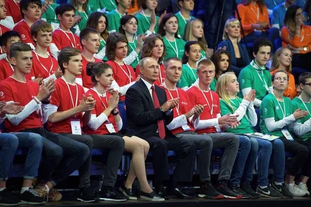 Russian President Putin takes part in the All-Russian open lesson "Russia Heading towards the Future" in Yaroslavl