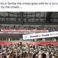 U Beogradskoj areni osvanulo: 'Trumpe, Srbija vas pozdravlja'
