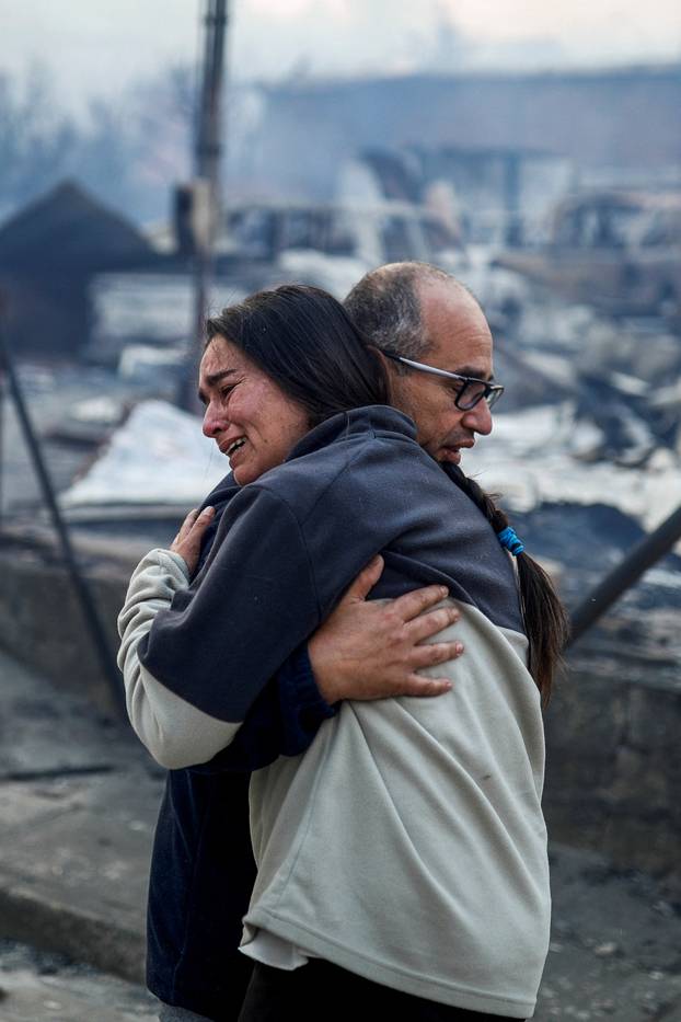 Wildfire burns in Chile