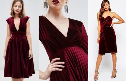 Baršunasta haljina tamnog crvenog tona ultimativna je kraljevna noćnoga glamura