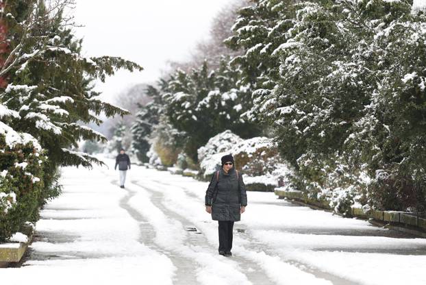 Snježni pokrivač je zabijelio je Osijek