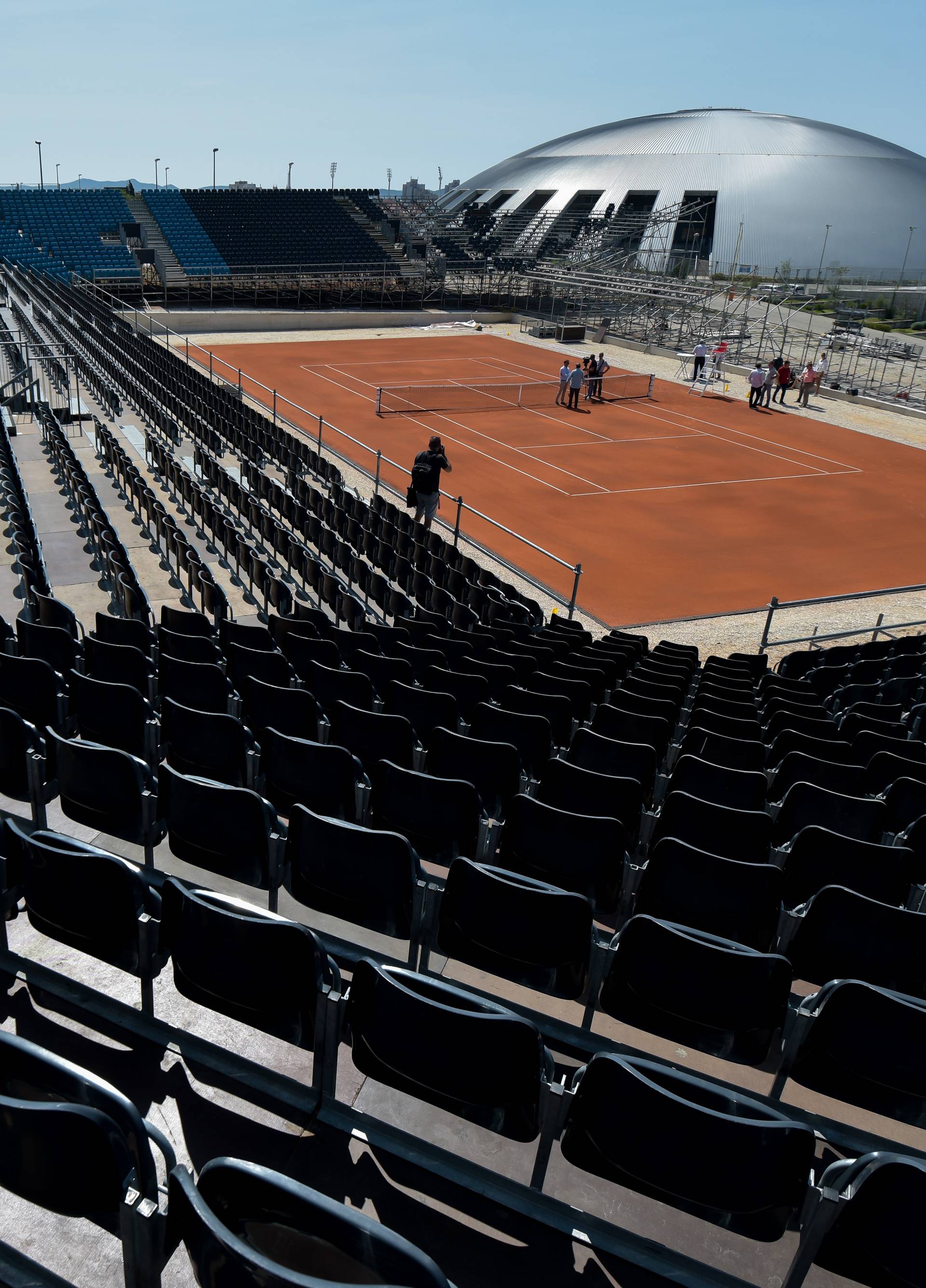 Zadar: Izgradnja teniskog terena na kojemu Äe se susreti Hrvatska i SAD u Davis Cupu