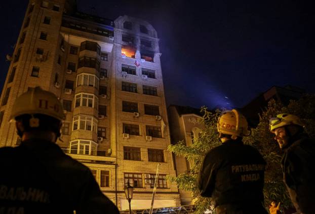 FILE PHOTO: Russian drone and missile strike in Kyiv