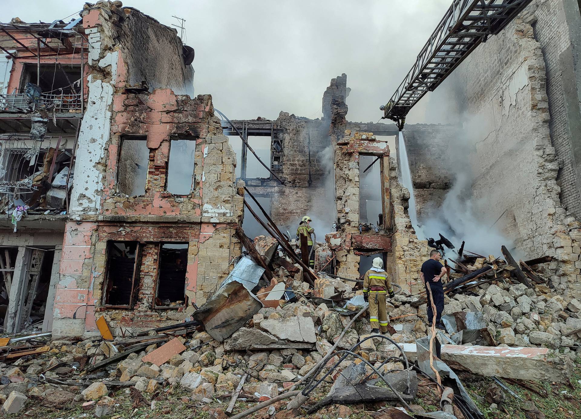 FILE PHOTO: Aftermath of a Russian missile strike in Mykolaiv