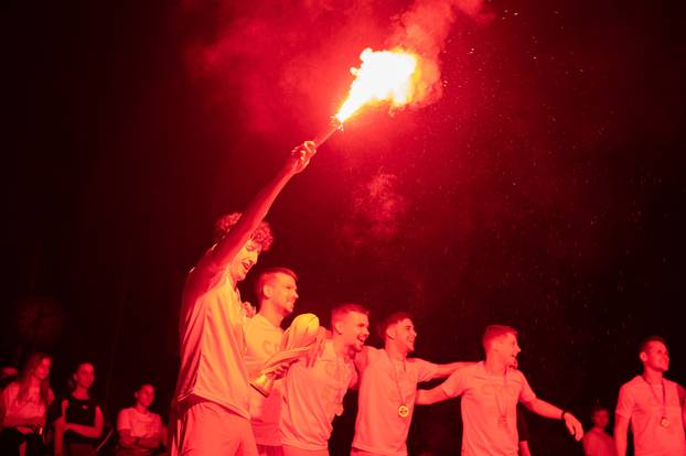 Zagreb : Doček studenske futsal reprezentacije u studenskom domu Stjepan Radić