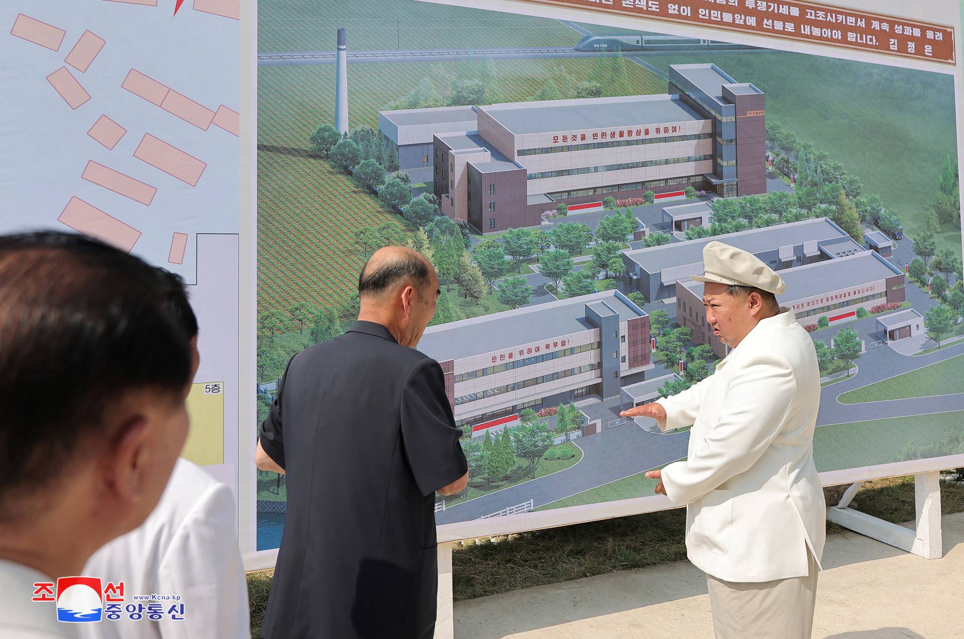 North Korean leader Kim Jong Un visits the construction sites of various North Korean industrial factories