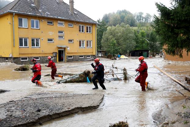 Aftermath of heavy rainfall in Jesenik