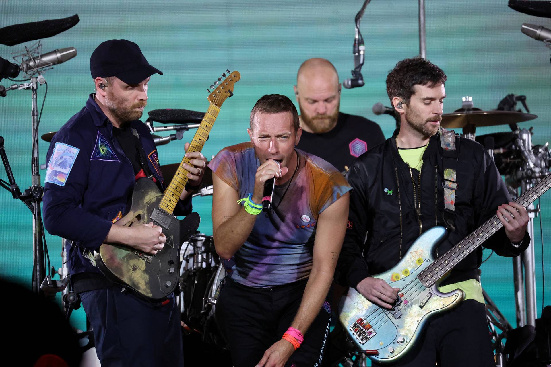Rock band Coldplay performs at Rose Bowl Stadium in Pasadena