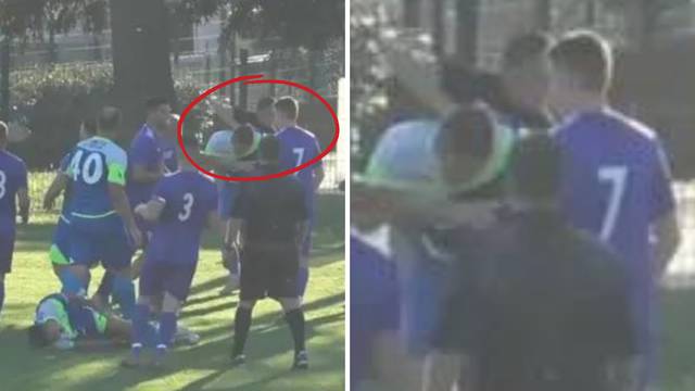 VIDEO U Vodnjanu huligan ušao na teren i šakom udario igrača