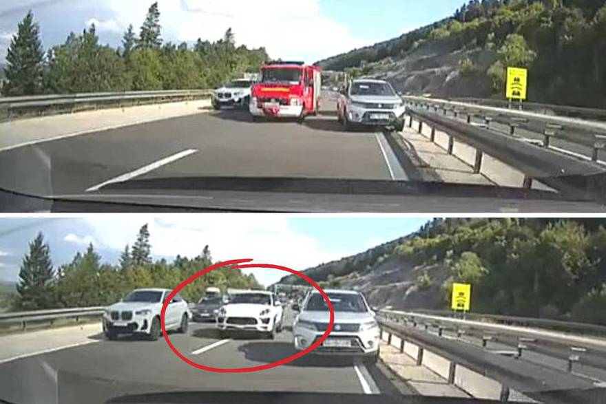 Pogledajte ovog bisera! Na A1 napravili hitni koridor za vatrogasce. Onda stiže Porsche