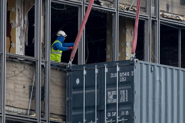 Zagreb: Nastavljeni radovi rušenja Vjesnika u Zagrebu