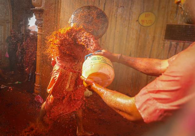 "Lathmar Holi" celebrations in Nandgaon