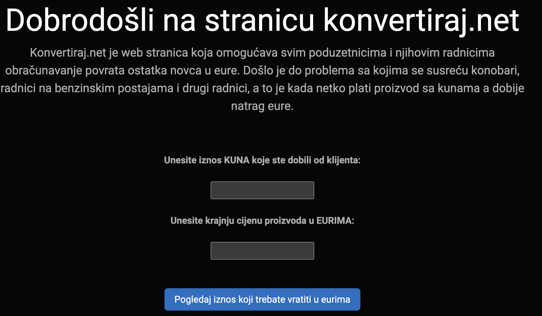 Izradili web aplikaciju idealnu za trgovce: Računa koliko eura trebaju vratiti ako dobiju kune