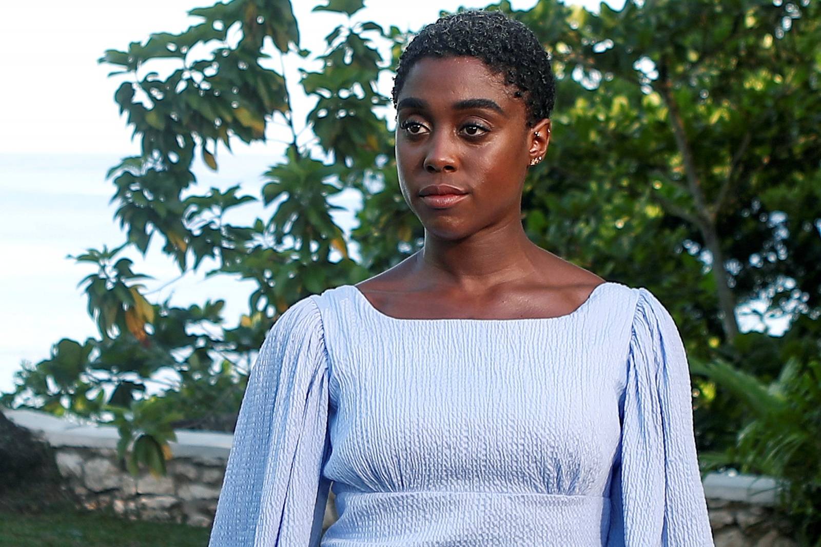 FILE PHOTO: Actor Lashana Lynch poses for a picture during a photocall for the British spy franchise's 25th film set for release next year, titled "Bond 25" in Oracabessa