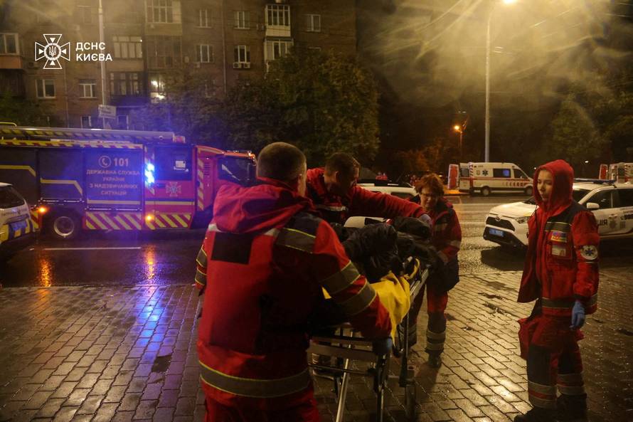 Aftermath of a Russian missile and drone attack in Kyiv