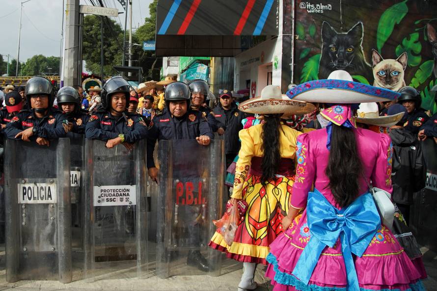 Protest march ahead of the opening match of the 2026 FIFA World Cup, in Mexico City