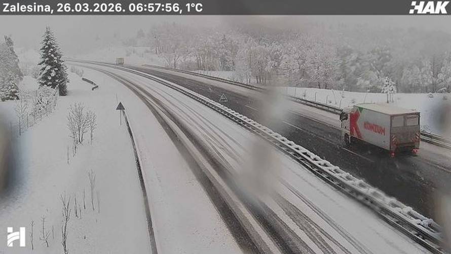 FOTO SNIJEG ZAMEO CESTU Evo kako izgleda A6 Zagreb - Rijeka