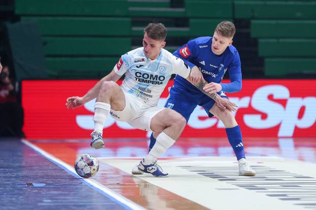 Susret Futsal Dinama i Rijeke u prvoj utakmici finala Hrvatskog malonogometnog kupa