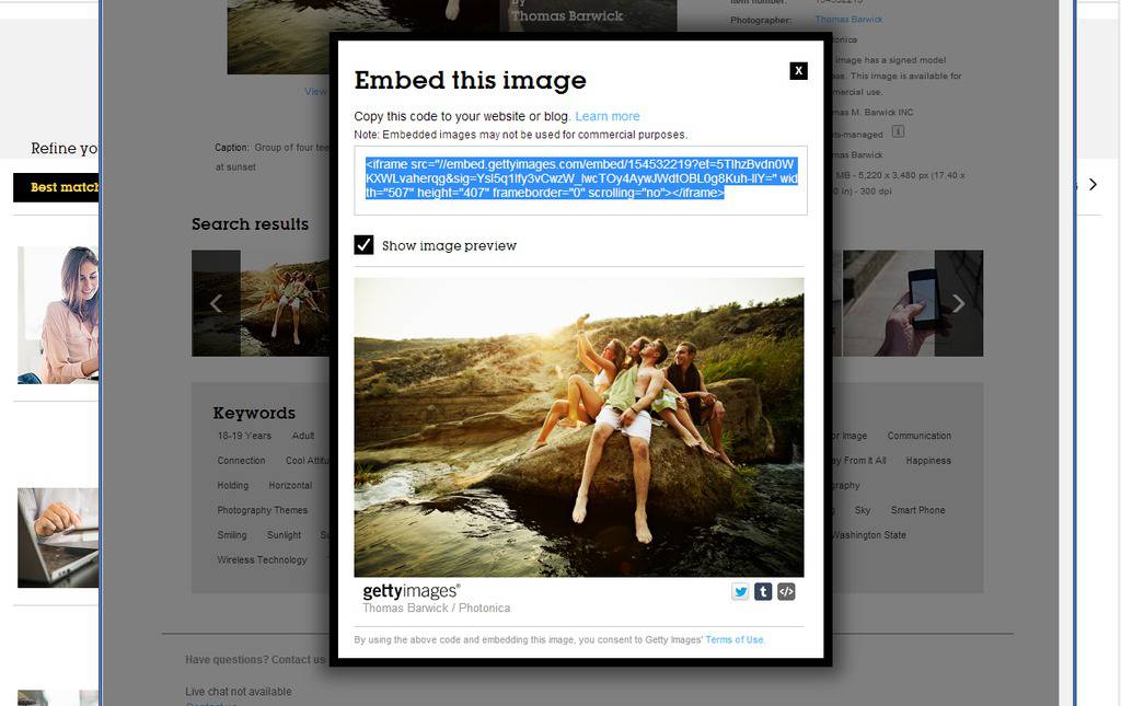 Screenshot Gettyimages.com